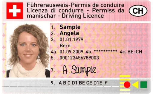 Face recto de l'ancien permis de conduire suisse.