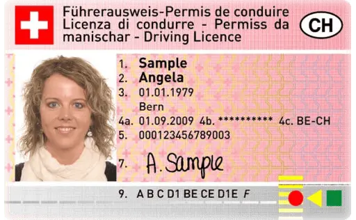 Front face of the old Swiss driving license